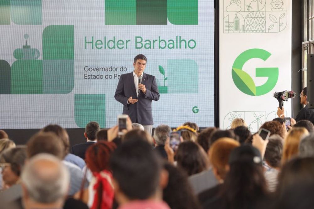 O governador do Pará, Helder Barbalho, durante o evento promovido pelo Google em Belém / Foto: Marco Santos / Ag. Pará