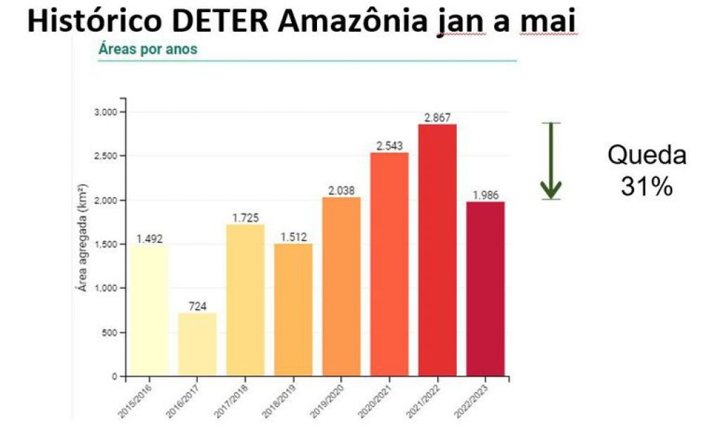 Desmatamento na Amaz&ocirc;nia cai 31% de janeiro a maio - TerraBrasilis