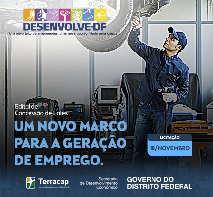 Licitação pública do Desenvolve-DF oferta 50 terrenos