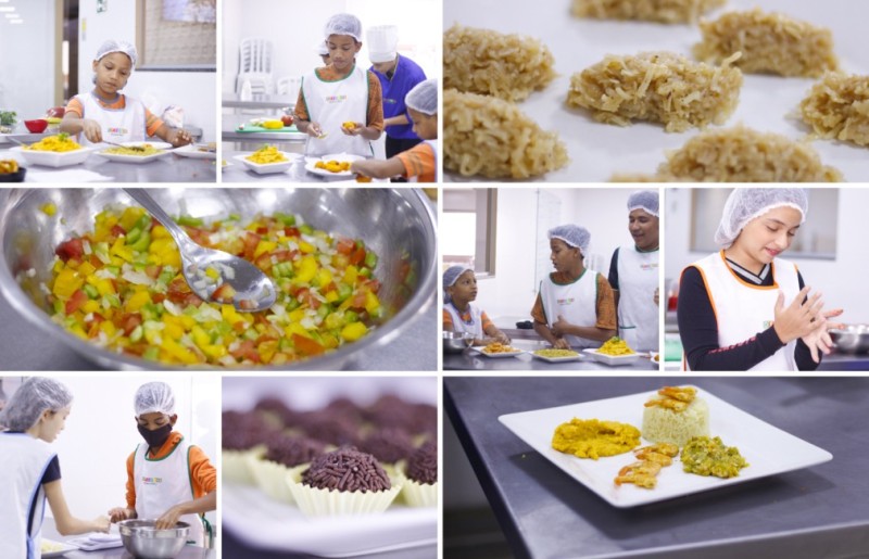 Oficina leva conhecimentos da gastronomia a alunos da rede pública