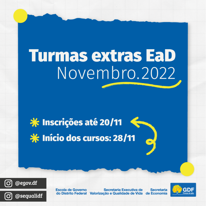 Estão abertas inscrições de cursos a distância para servidores do GDF