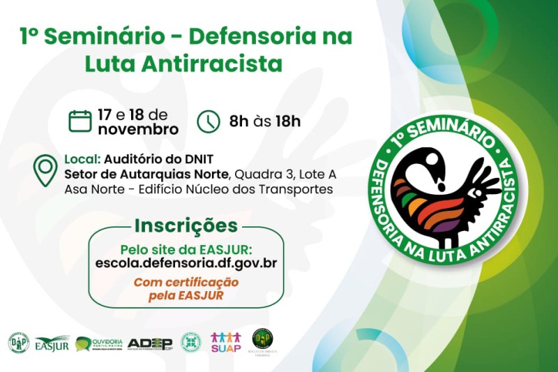 Enfrentamento ao racismo é tema de seminário nos dias 17 e 18 deste mês