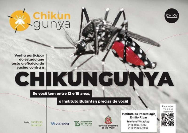 Instituto recruta voluntários para teste de vacina contra chikungunya