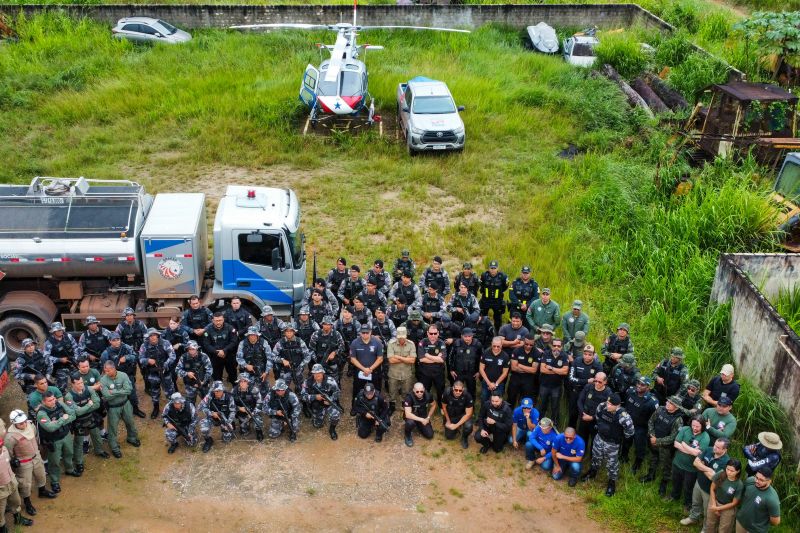 Agentes de segurança pública na nova base instalada, agora, em Novo Progresso, para combate às ações ambientais ilícitas / Foto: Paulo Cezar / Ag. Pará